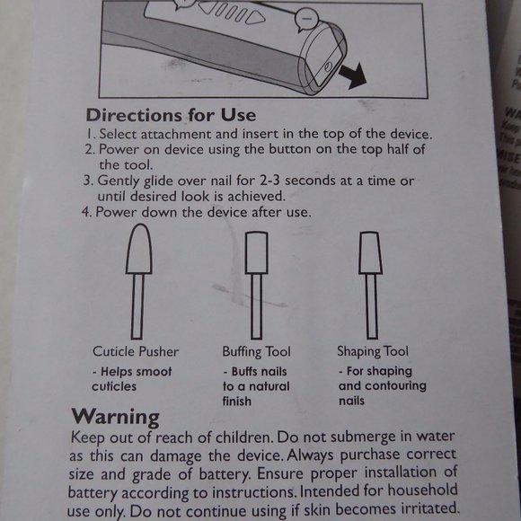 SASSY+CHIC SET OT 2 : ELECTRONIC NAIL KIT+CUTICLE REMOVER & PUSHER , NEW, SEALED - Picture 5 of 5